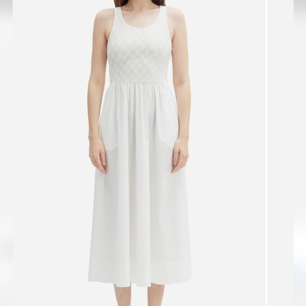 Bardot Bryony White Sleeveless Lace Bodice‎ Midi Dress